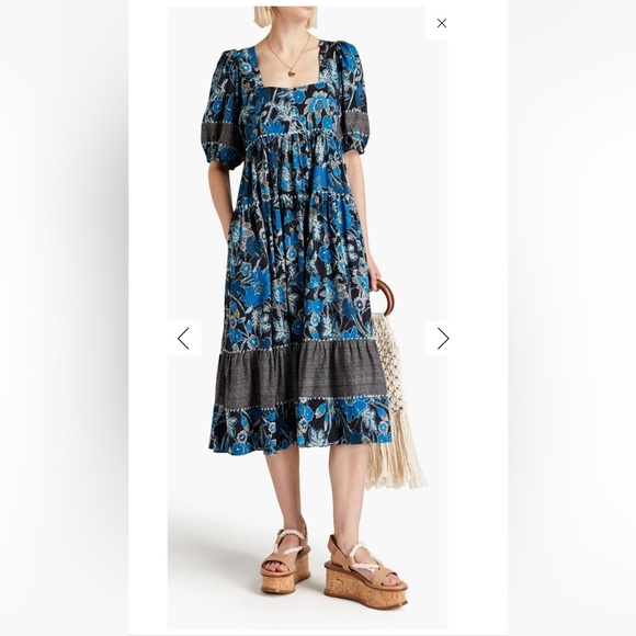 ULLA JOHNSON Nora floral cotton midi dress - Picture 3 of 10